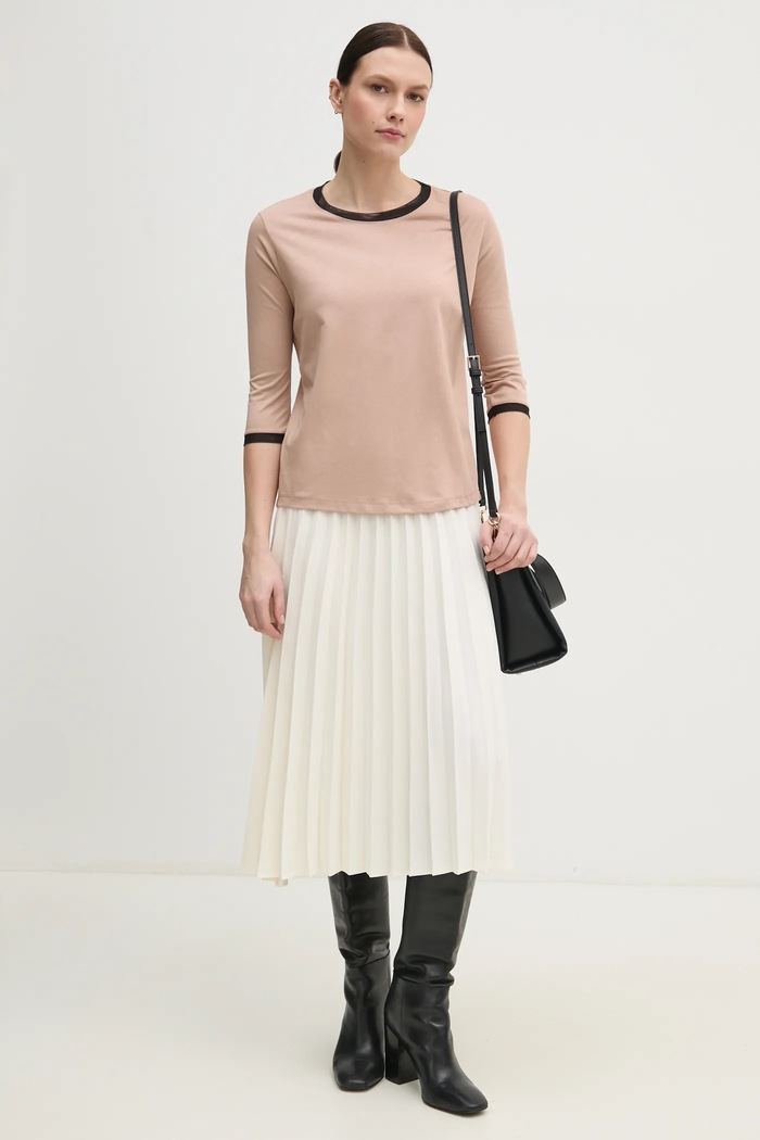 Sisley longsleeve 38B6L1079 brązowy SS25