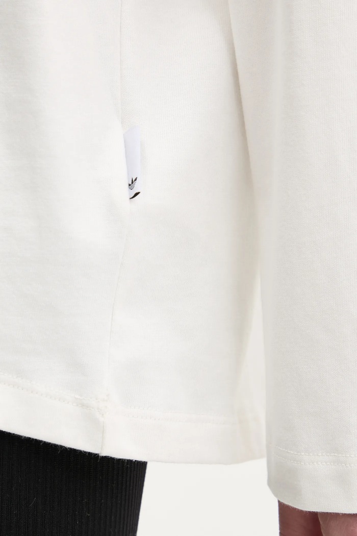 Bavlněné tričko s dlouhým rukávem adidas Originals Nelson JC8338 béžová