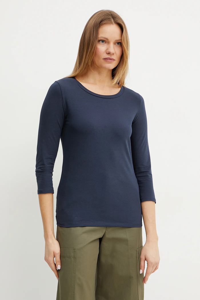Weekend Max Mara longsleeve z elastanem granatowy 2515971021600