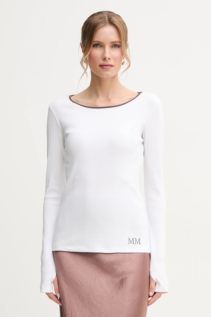 MM by Max Mara camicia a maniche lunghe semplice bianco 2516941037600