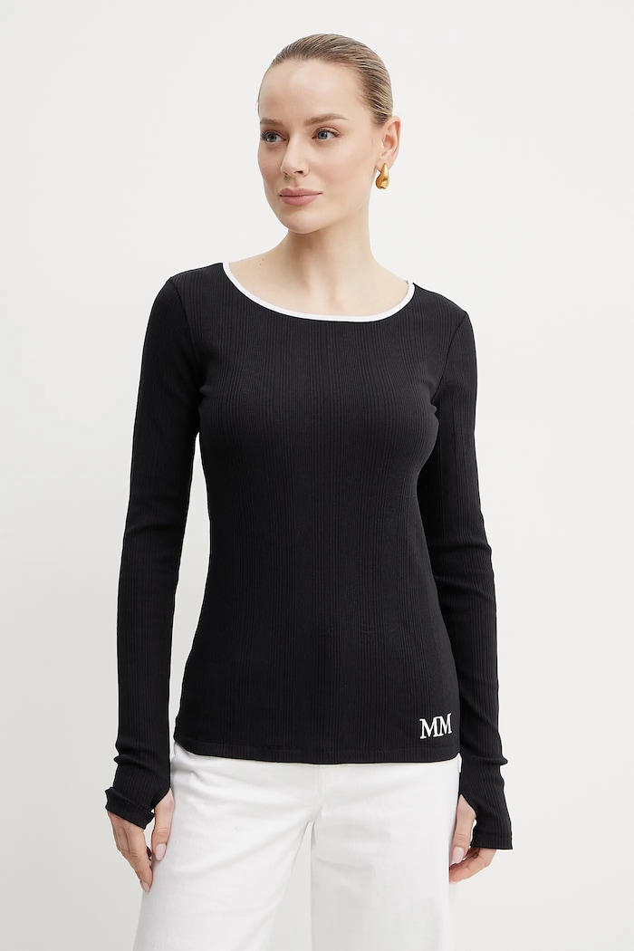 MM by Max Mara camicia a maniche lunghe semplice blu navy 2516941037600