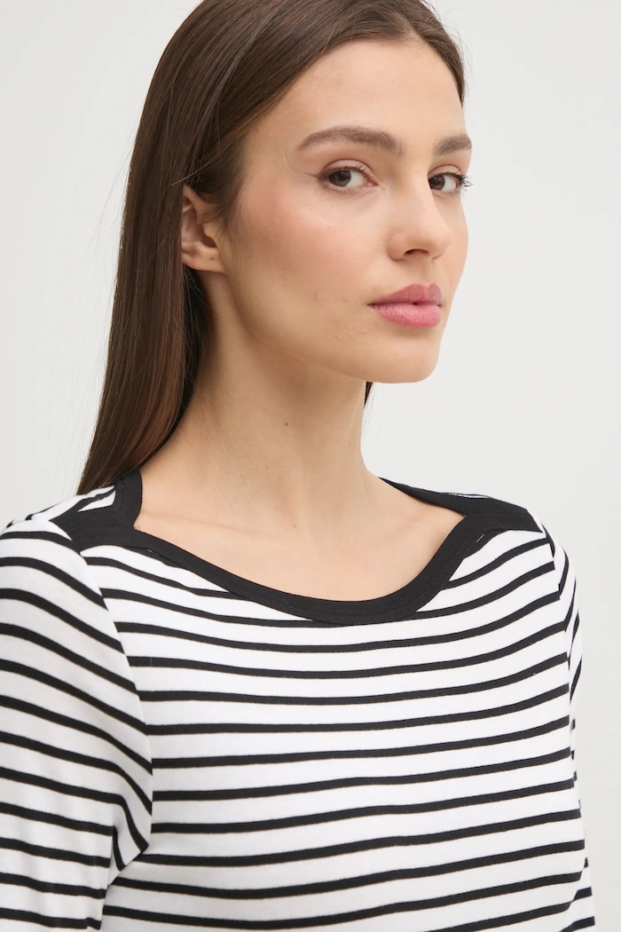 United Colors of Benetton longsleeve din bumbac alb 30YSD109W