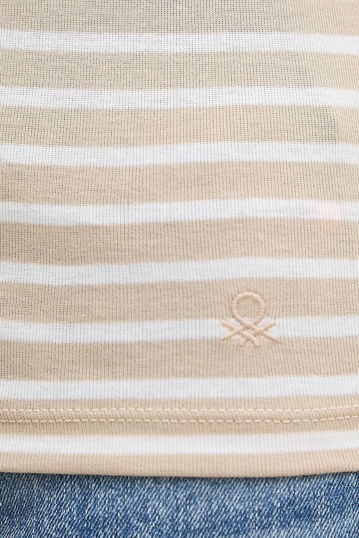 United Colors of Benetton longsleeve din bumbac 30YSD109W bej