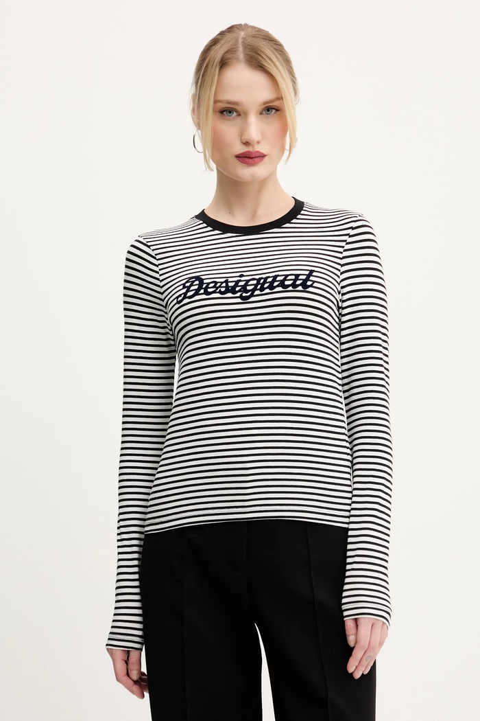 Desigual longsleeve WISCONSIN print negru 25SWTK85