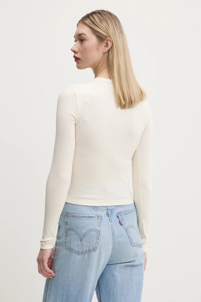 Oblečení Tričko s dlouhým rukávem Guess Originals W5RP40.KA0H1 béžová