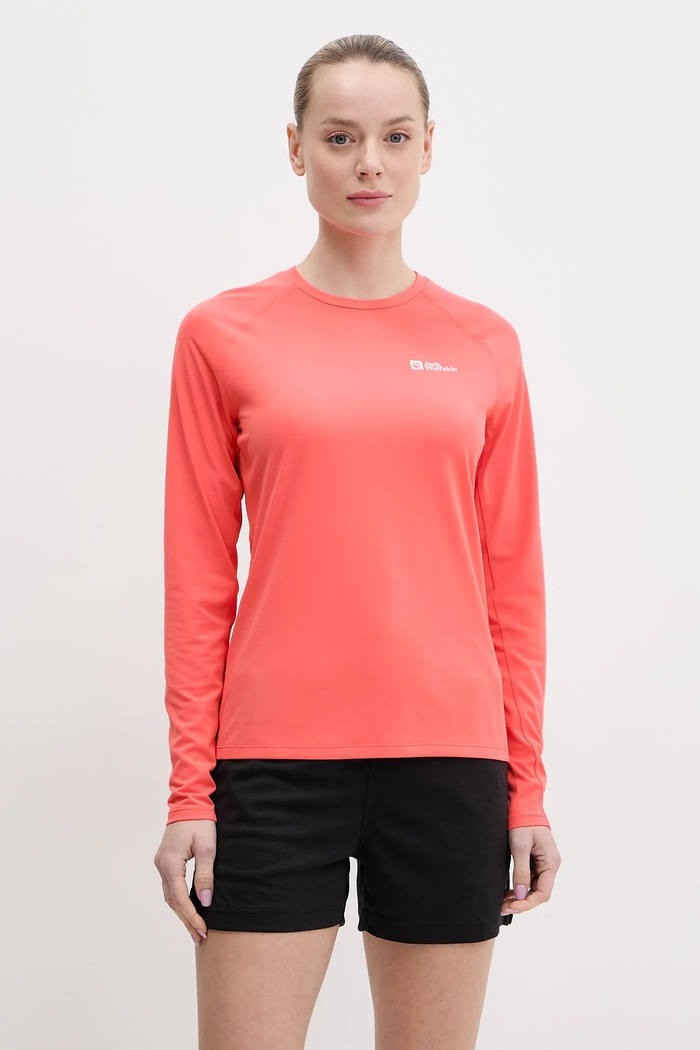 Jack Wolfskin longsleeve sportowy Prelight Swift pozostałe pomarańczowy A63799