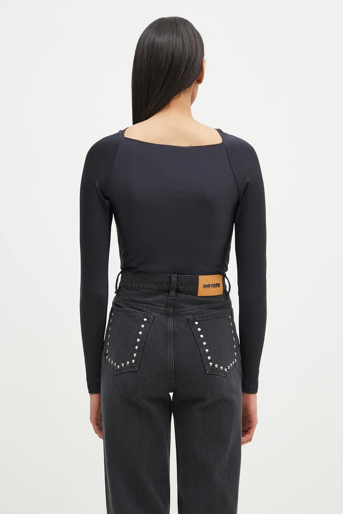 Oblečení Body Coperni Twisted Cut-Out Jersey Bodysuit COPJS19545C černá