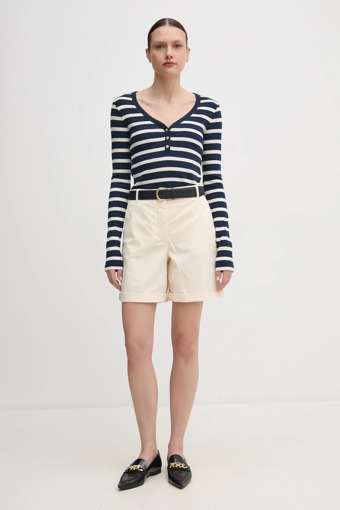 Tommy Hilfiger Longsleeve WW0WW43905 granatowy SS25