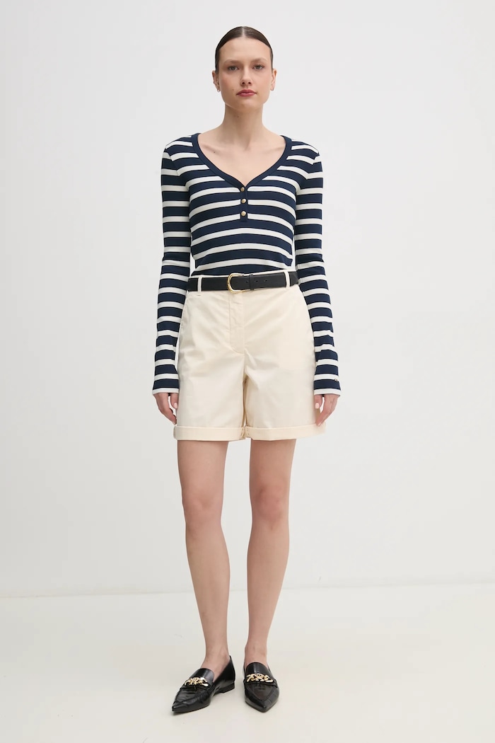 Tommy Hilfiger Longsleeve WW0WW43905 granatowy SS25