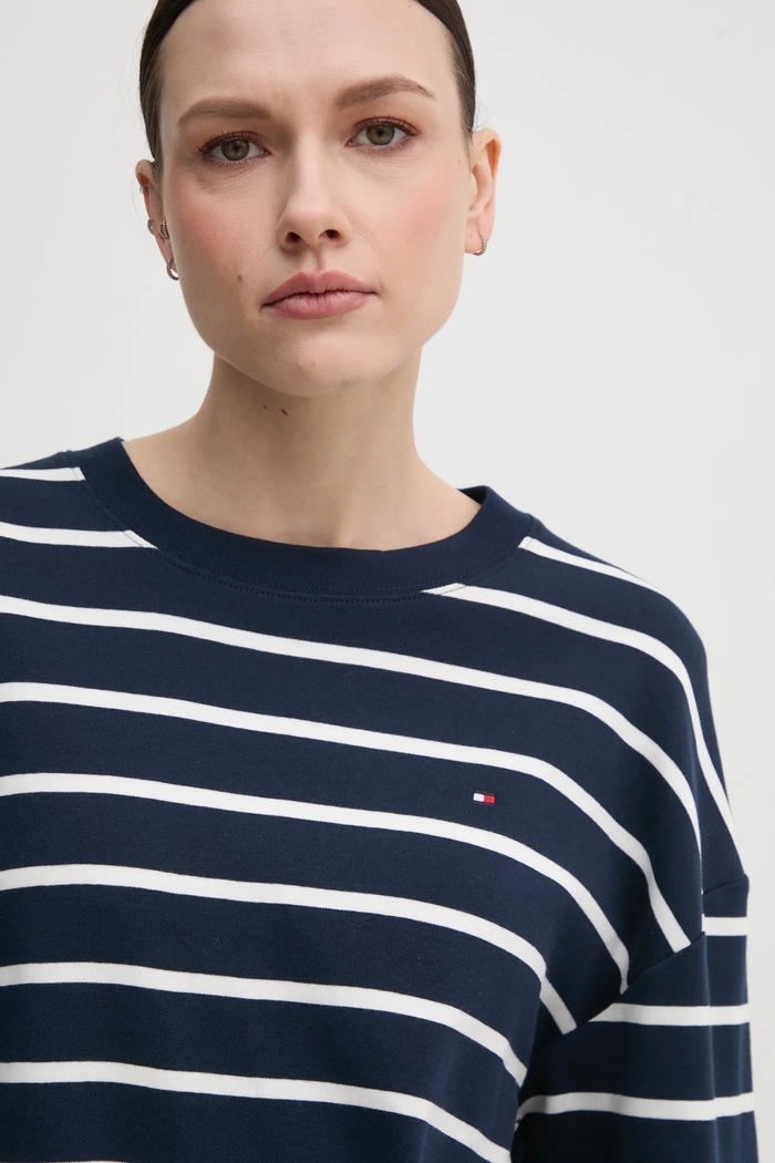 Tommy Hilfiger pamut hosszúujjú sötétkék WW0WW45519
