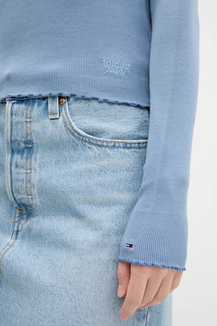 Tommy Jeans longsleeve DW0DW20236 albastru