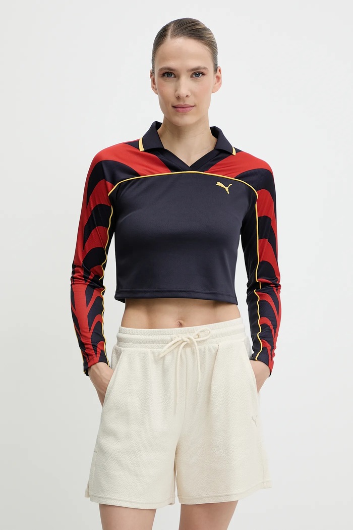 Tričko s dlouhým rukávem Puma slim námořnická modř 629789