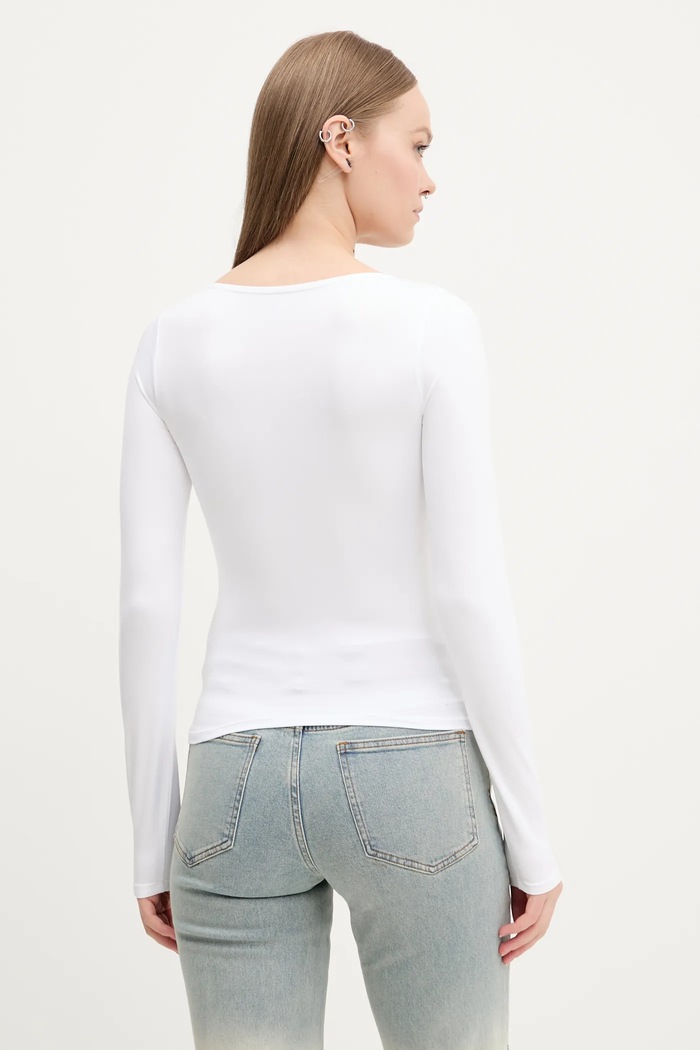 Oblečení Tričko s dlouhým rukávem Hollister Co. KI339.5077.100 bílá