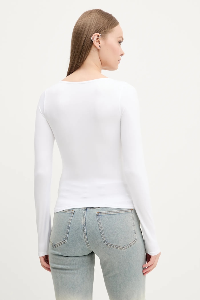 Oblečení Tričko s dlouhým rukávem Hollister Co. KI339.5077.100 bílá