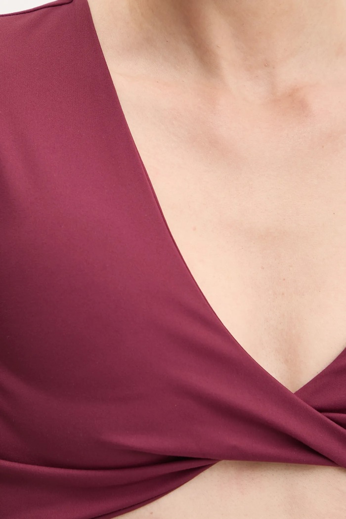 Μακρυμάνικο για γιόγκα JOYINME Luna Twist Top.Luna.Twist μπορντό
