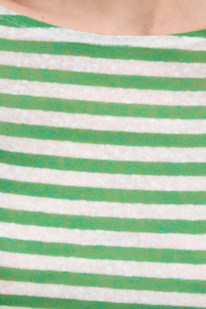 Tričko s dlhým rukávom s prímesou ľanu United Colors of Benetton zelená 38O0D109X