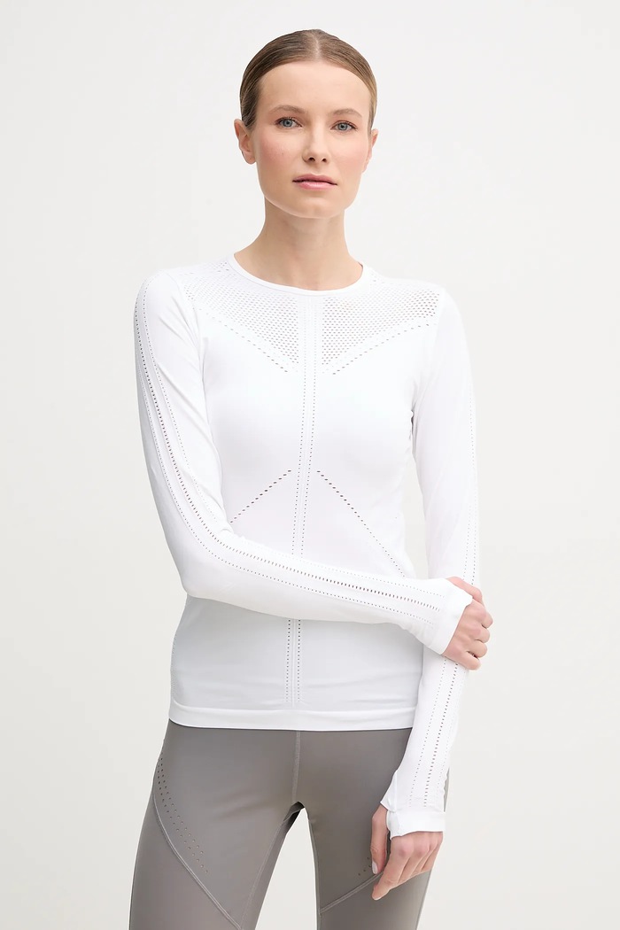 Casall longsleeve treningowy Maze z elastanem biały 25017