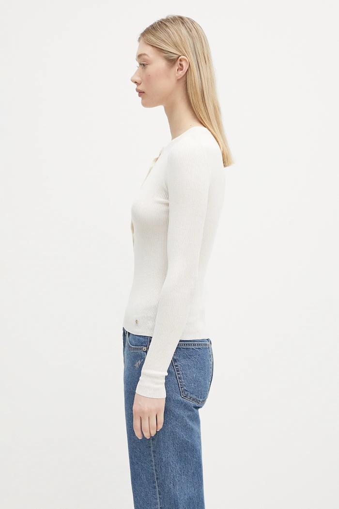 Anine Bing longsleeve wełniany Katrin Long Sleeve Sweater A.09.10875 beżowy AA00
