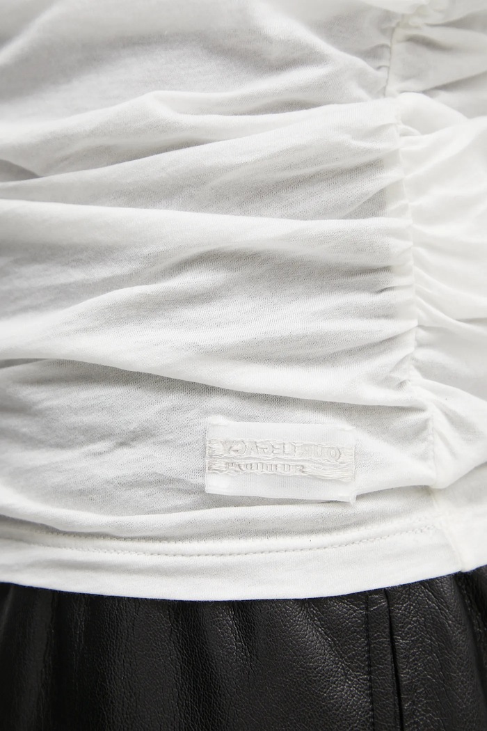 Our Legacy cotton longsleeve top Strain Slim Longsleeve white W2256SW