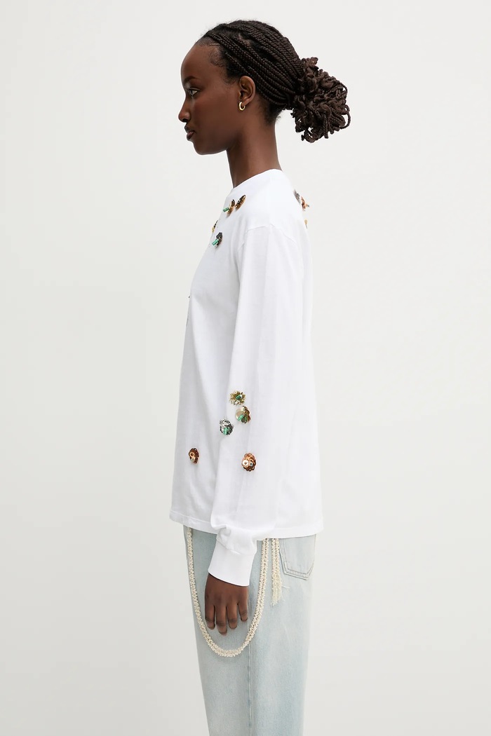 Coperni x Disney cotton longsleeve top Mickey Long-Sleeved DJS157SFF5037 white SS25