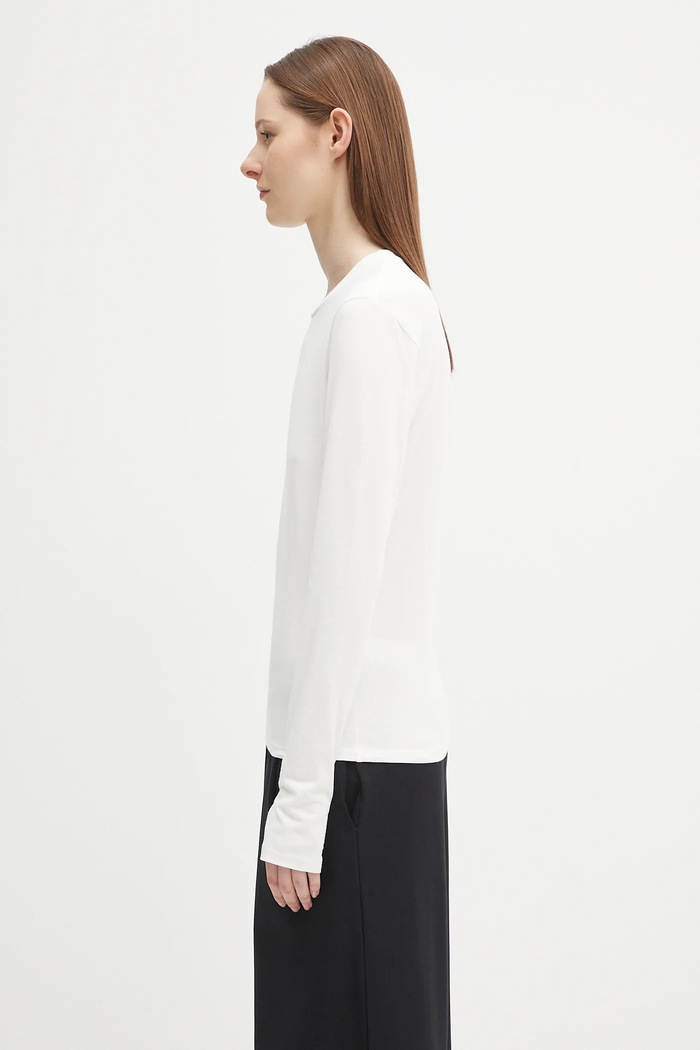 Pangaia longsleeve shirt Cotton-Stretch Long-Sleeved Top 10002429 white AW25