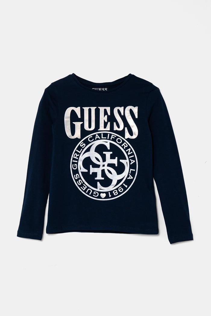Guess longsleeve dziecięcy z elastanem granatowy J5RI21.K6YW4.PPYA