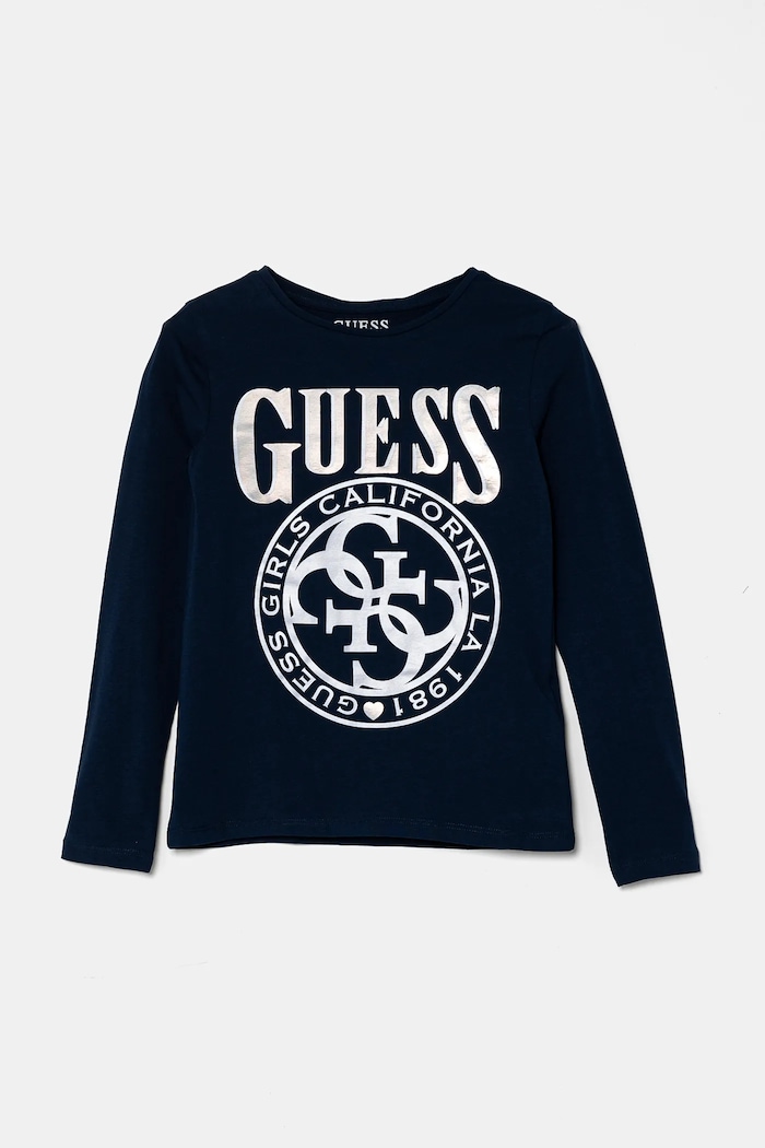 Guess longsleeve dziecięcy z elastanem granatowy J5RI21.K6YW4.PPYA