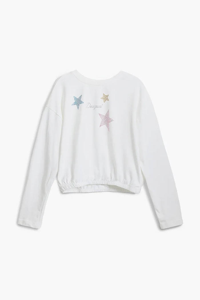 Desigual longsleeve din bumbac pentru copii 25SGTK13 alb SS25