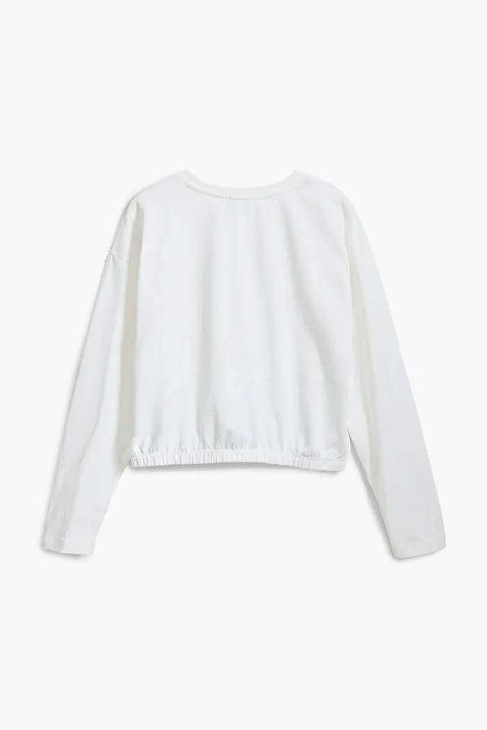 Fete Desigual longsleeve din bumbac pentru copii 25SGTK13 alb