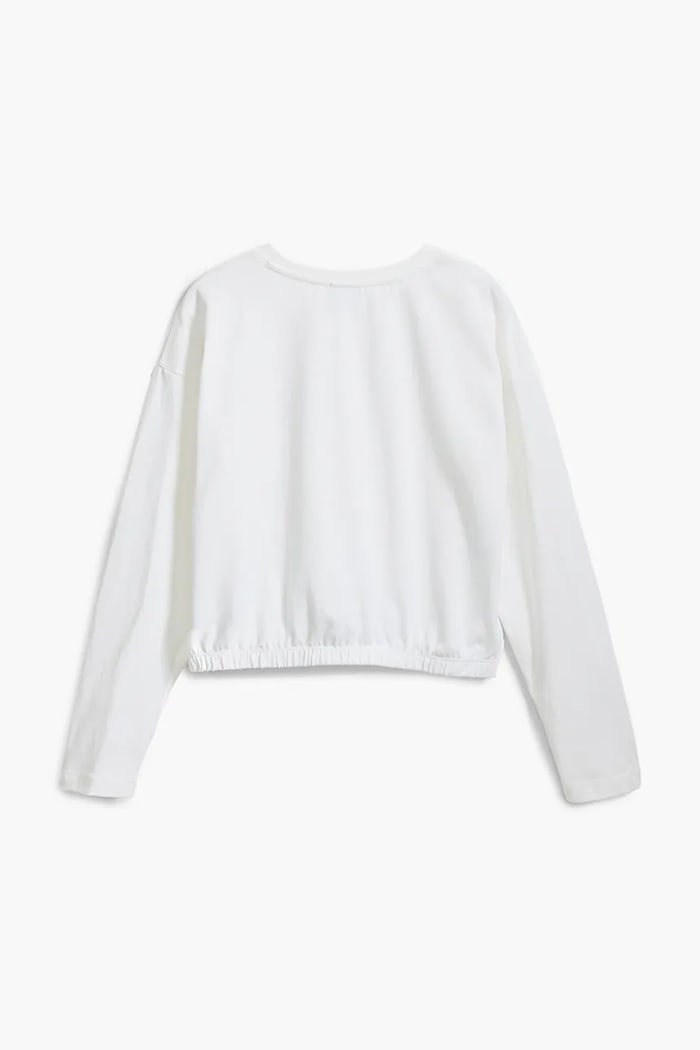 Fete Desigual longsleeve din bumbac pentru copii 25SGTK13 alb
