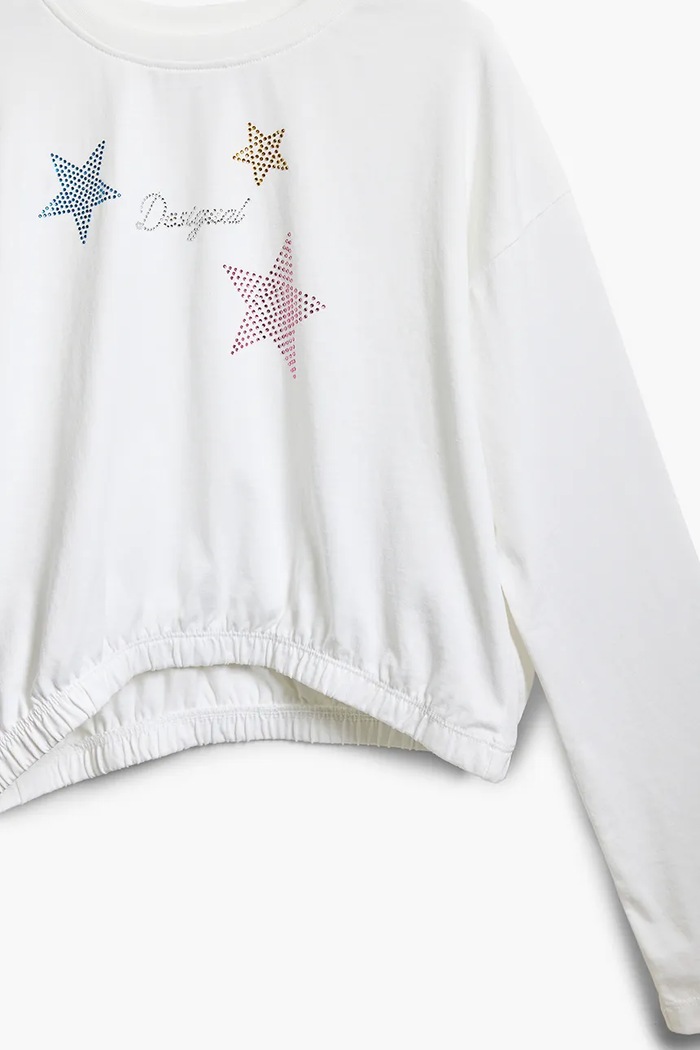 Desigual longsleeve din bumbac pentru copii alb 25SGTK13