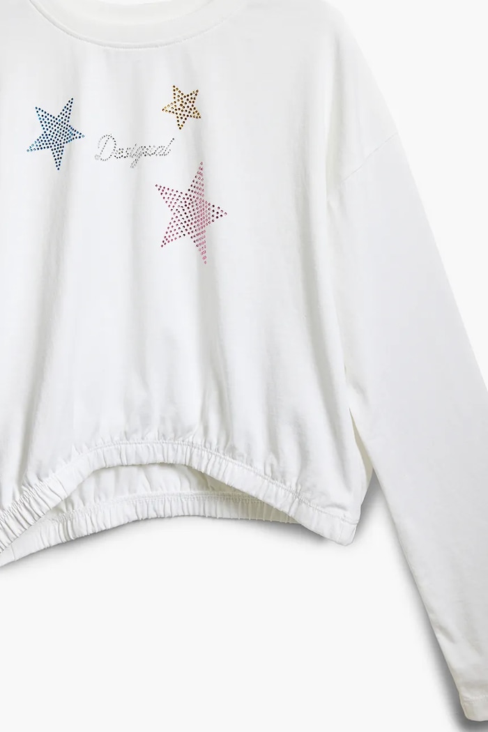 Desigual longsleeve din bumbac pentru copii alb 25SGTK13