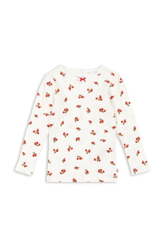 Παιδικό βαμβακερό μακρυμάνικο Konges Sløjd MINNIE BLOUSE GOTS βαμβάκι μπεζ KS102583