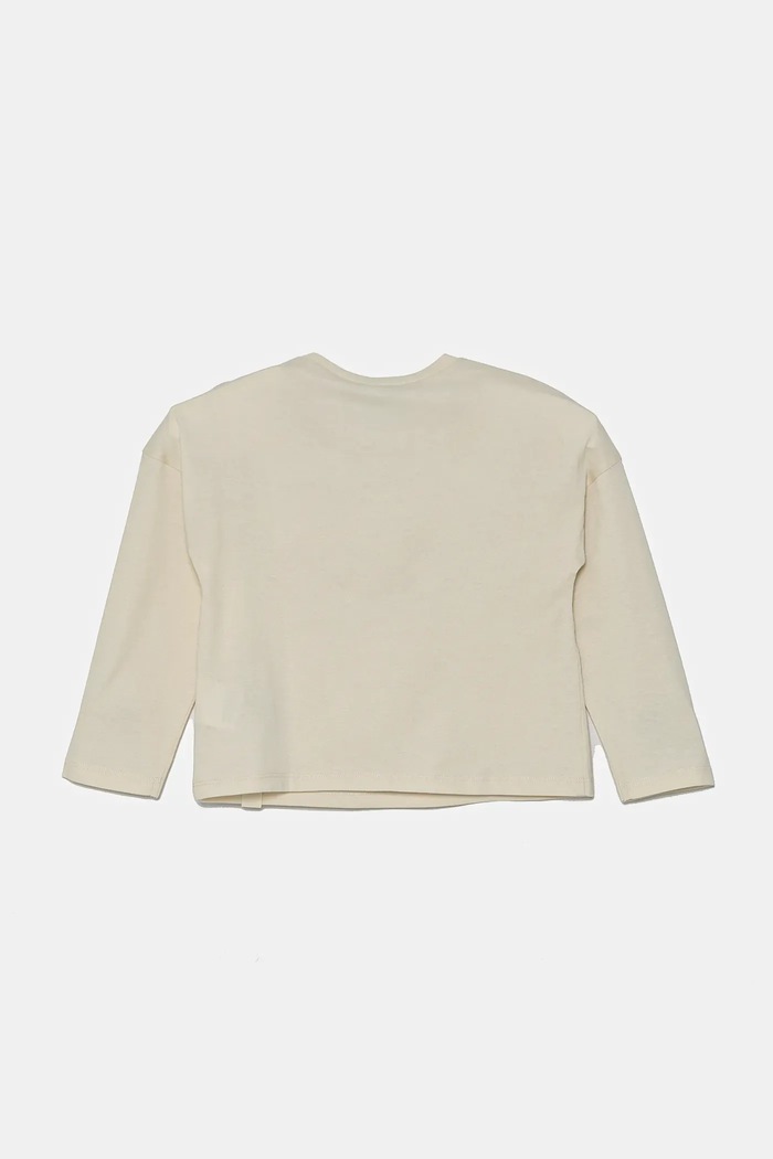 Dječja pamučna majica dugih rukava United Colors of Benetton 3I1XG10IL.P.Seasonal bež SS25
