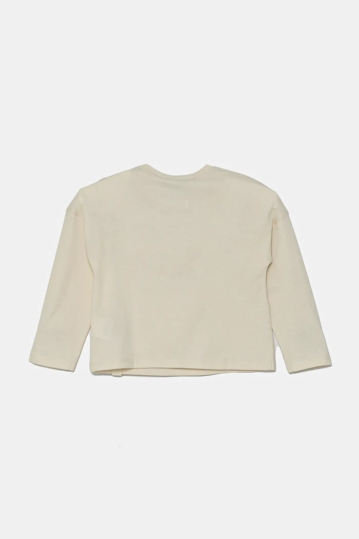 Dječja pamučna majica dugih rukava United Colors of Benetton 3I1XG10IL.P.Seasonal bež SS25