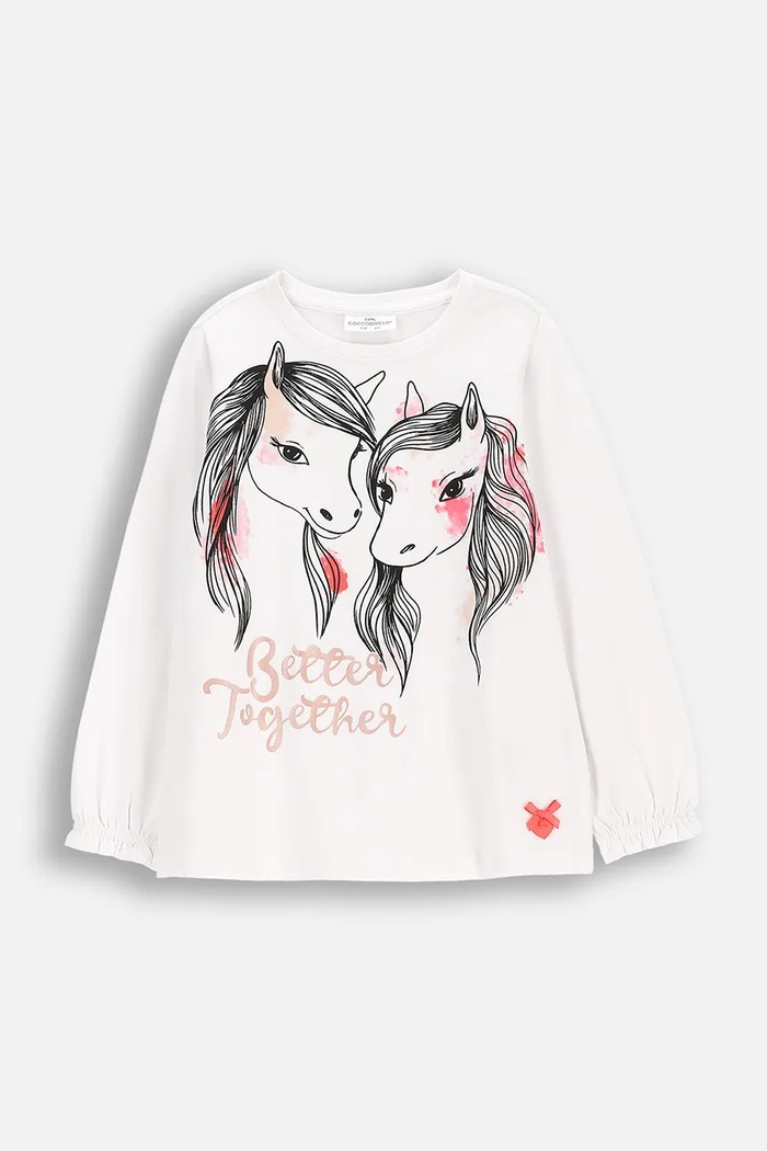 Coccodrillo longsleeve dziecięcy z elastanem biały WC5143101NGK