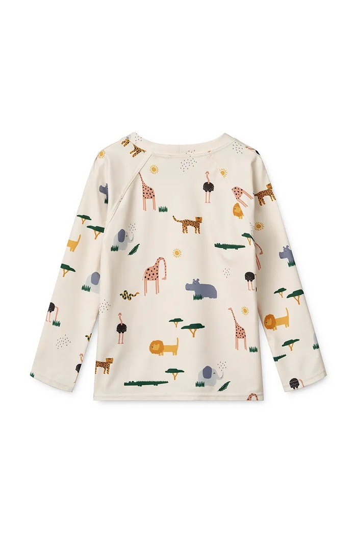 Dječja majica dugih rukava za kupanje Liewood Noah Printed Longsleeve Swim Tee LW19977 bež SS25
