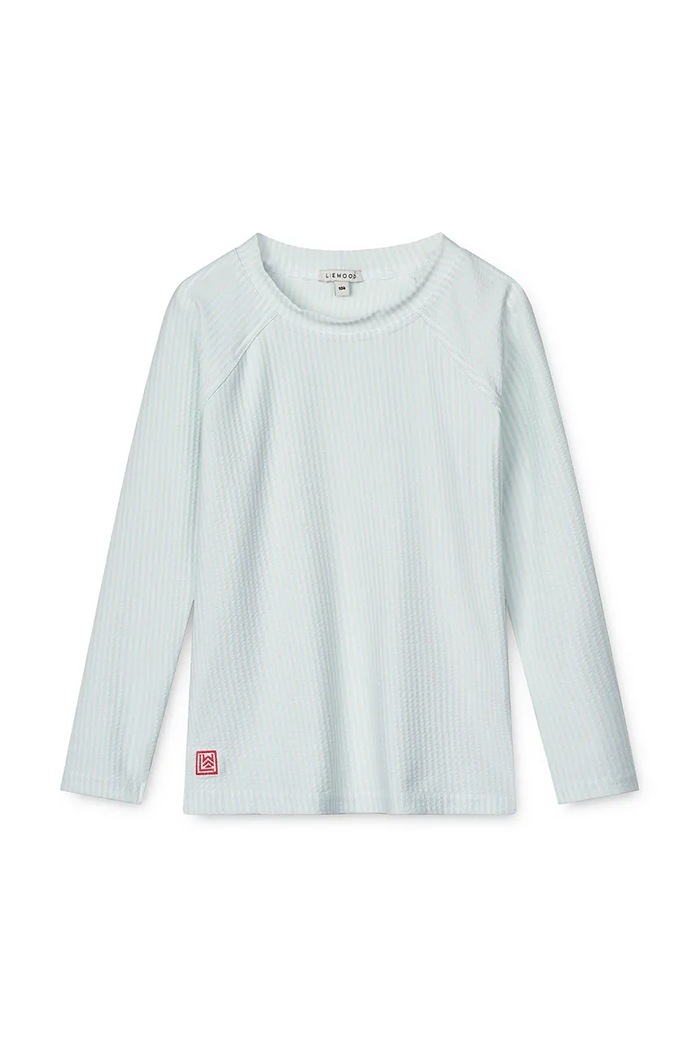 Liewood longsleeve kąpielowy dziecięcy Noah Seersucker Longsleeve Swim Tee LW19978 niebieski SS25