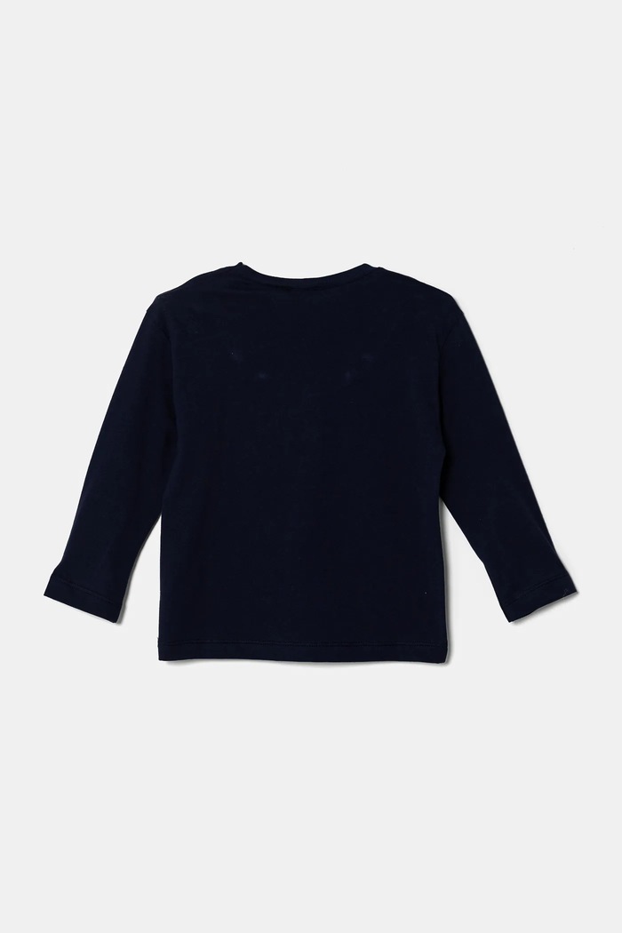 United Colors of Benetton longsleeve bawełniany dziecięcy 3I1XG10HS.P.Seasonal granatowy SS25