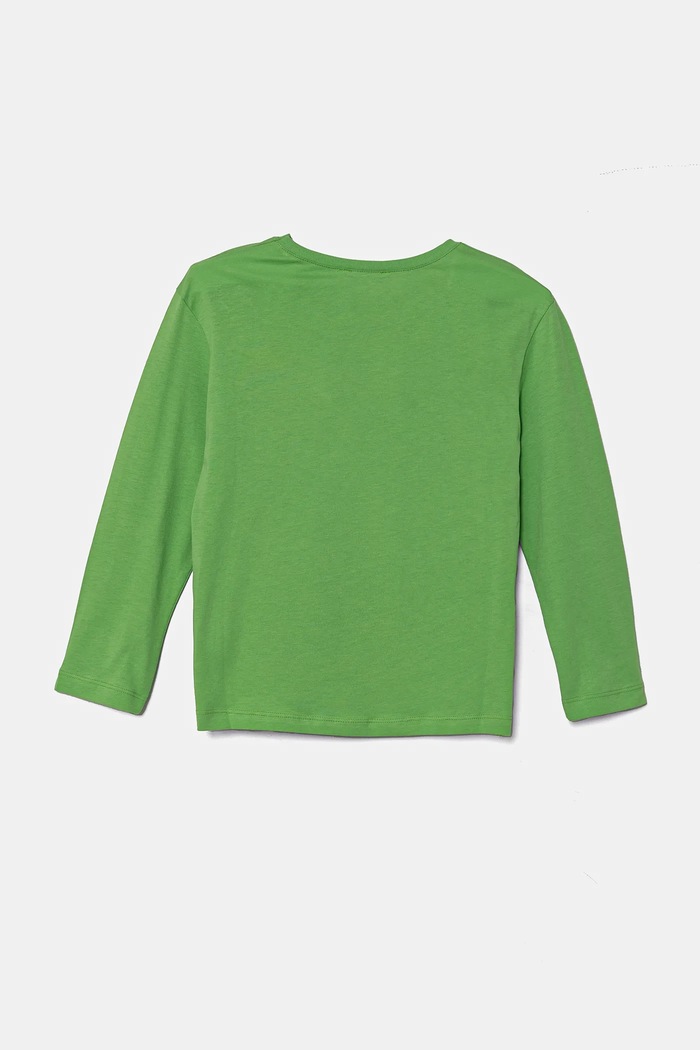 United Colors of Benetton Παιδικό βαμβακερό μακρυμάνικο United Colors of Benetton 3I1XG10HS.P.Seasonal πράσινο SS25
