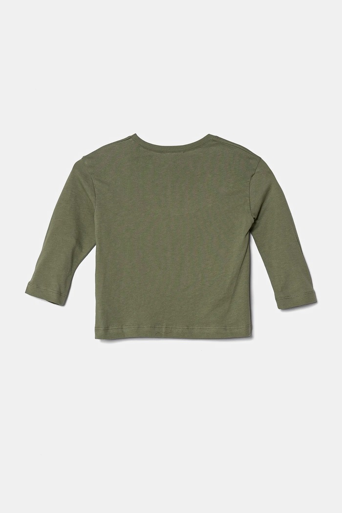United Colors of Benetton longsleeve bawełniany dziecięcy 3I1XG10HS.P.Seasonal zielony SS25