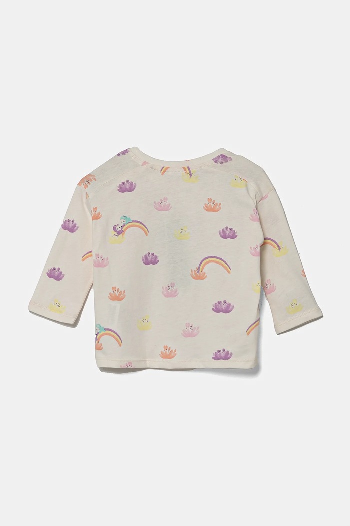 Dječja pamučna majica dugih rukava United Colors of Benetton 3H12A1064.W.Seasonal bež SS25