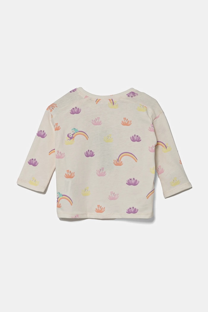 Dječja pamučna majica dugih rukava United Colors of Benetton 3H12A1064.W.Seasonal bež SS25