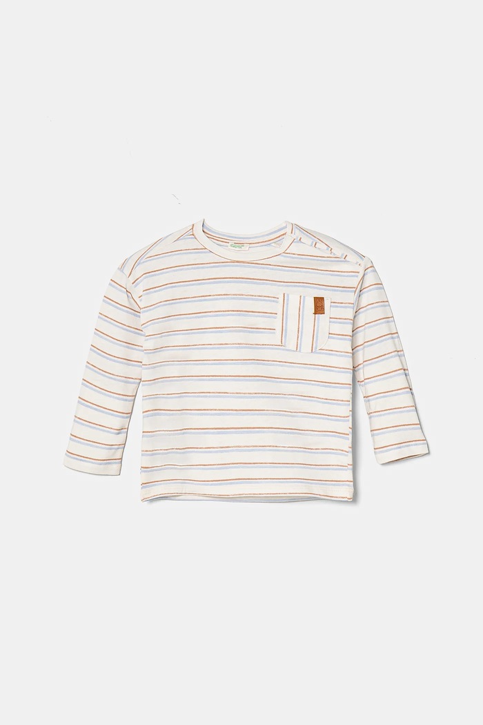 Dječja pamučna majica dugih rukava United Colors of Benetton Planet friendly bež 3H12A1064.W.Seasonal