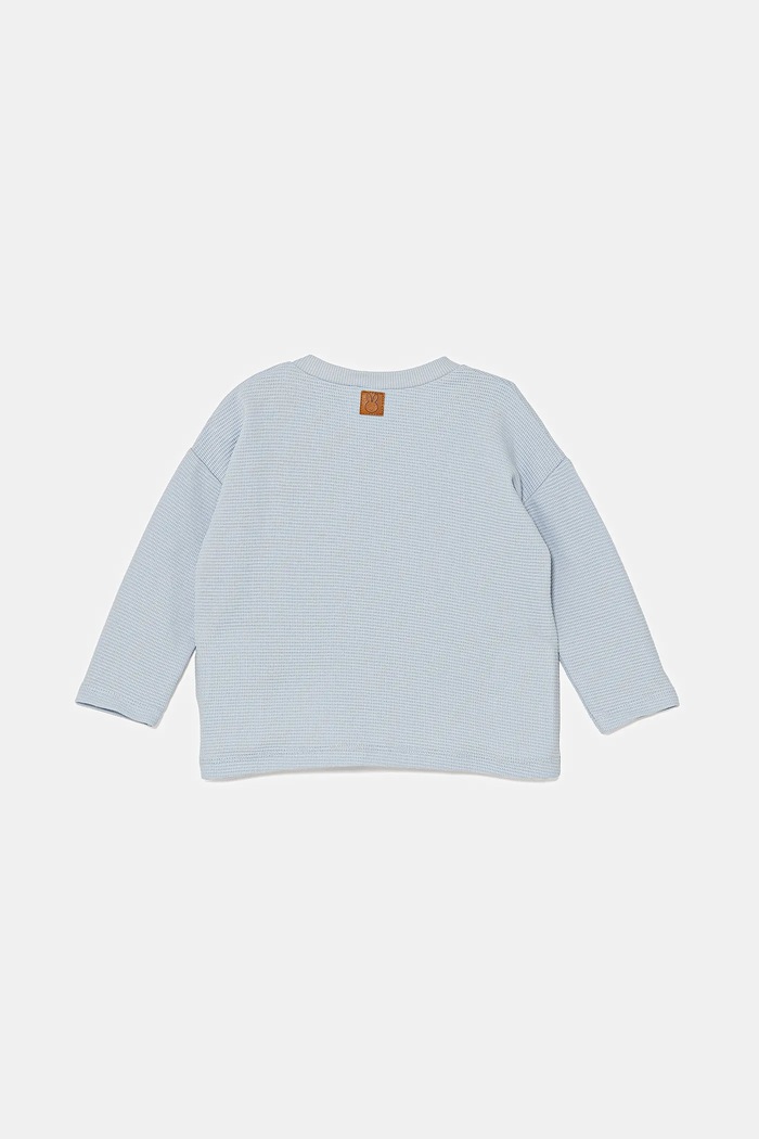 United Colors of Benetton Longsleeve bawełniany niemowlęcy 3X3MA105Y.W.Seasonal niebieski SS25