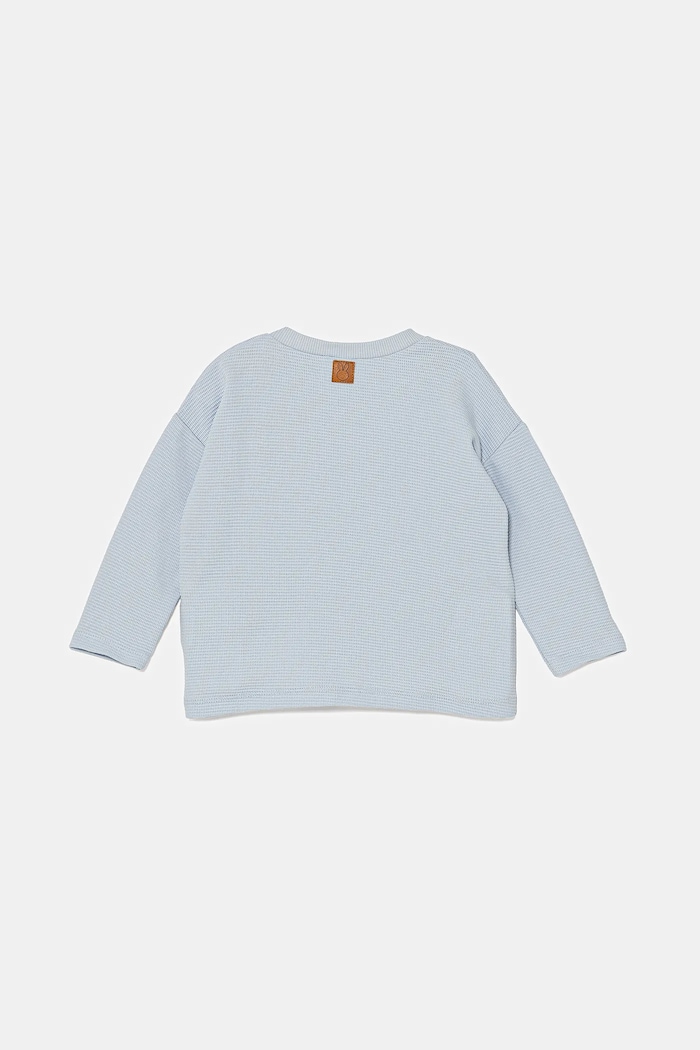 United Colors of Benetton Longsleeve bawełniany niemowlęcy 3X3MA105Y.W.Seasonal niebieski SS25