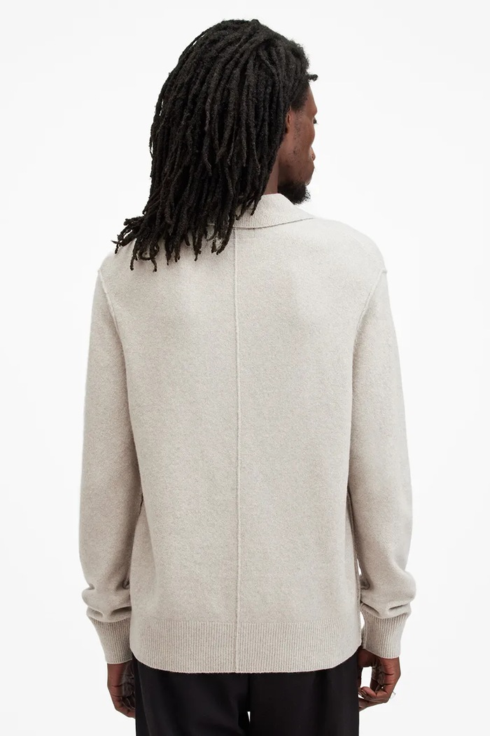 AllSaints sweter z domieszką wełny STATTEN beżowy M038KA