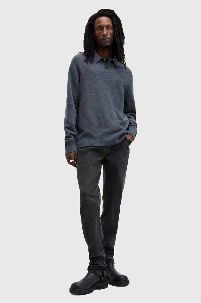 Pulover s dodatkom vune AllSaints STATTEN M038KA plava