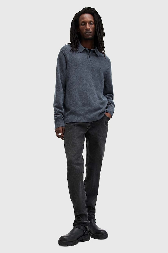 Pulover s dodatkom vune AllSaints STATTEN M038KA plava