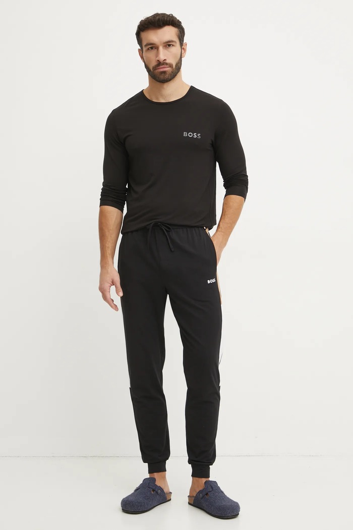 BOSS Longsleeve lounge 50483596 czarny SS25